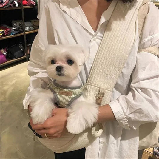 Breathable Polyester Pet Crossbody Sling Carrier For Cat And Dog