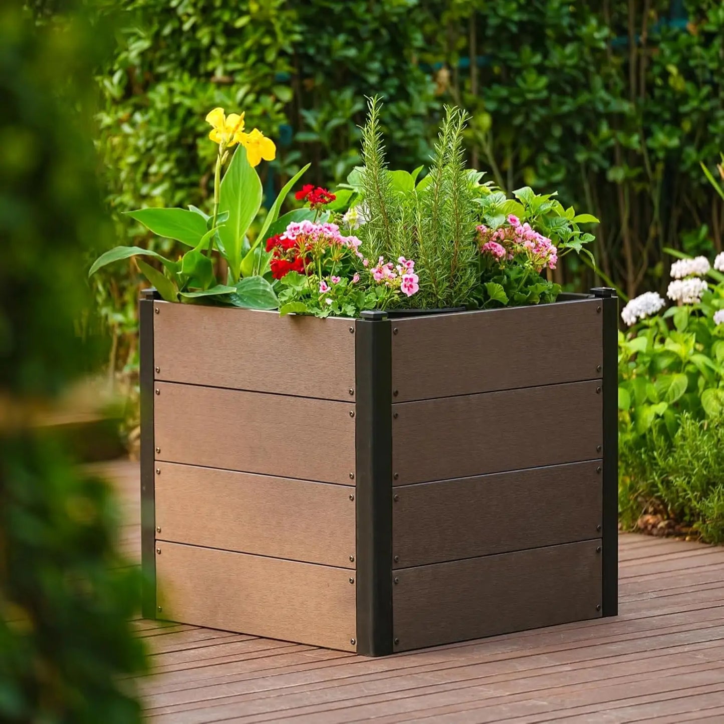 HiMISS Elevated Raised Garden Bed Durable Composite Planter Box Deep Root