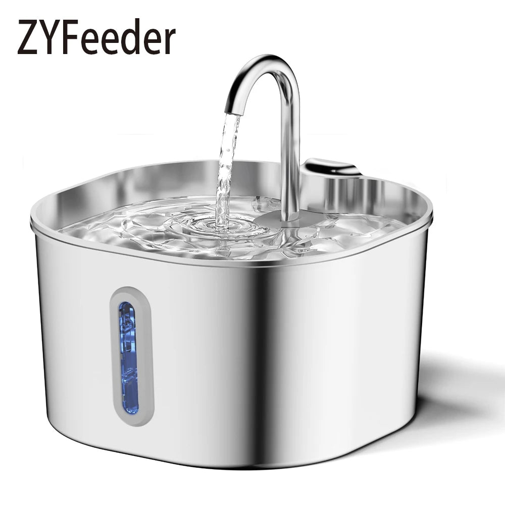 Automatic Stainless Steel Cat Water Fountain With Window