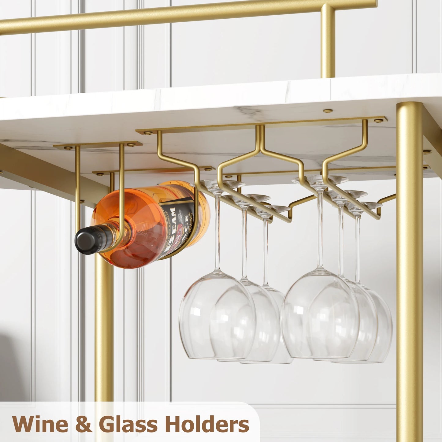 TWISTER.CK Cart On Wheels With 4-Tier Storage And Wine Rack