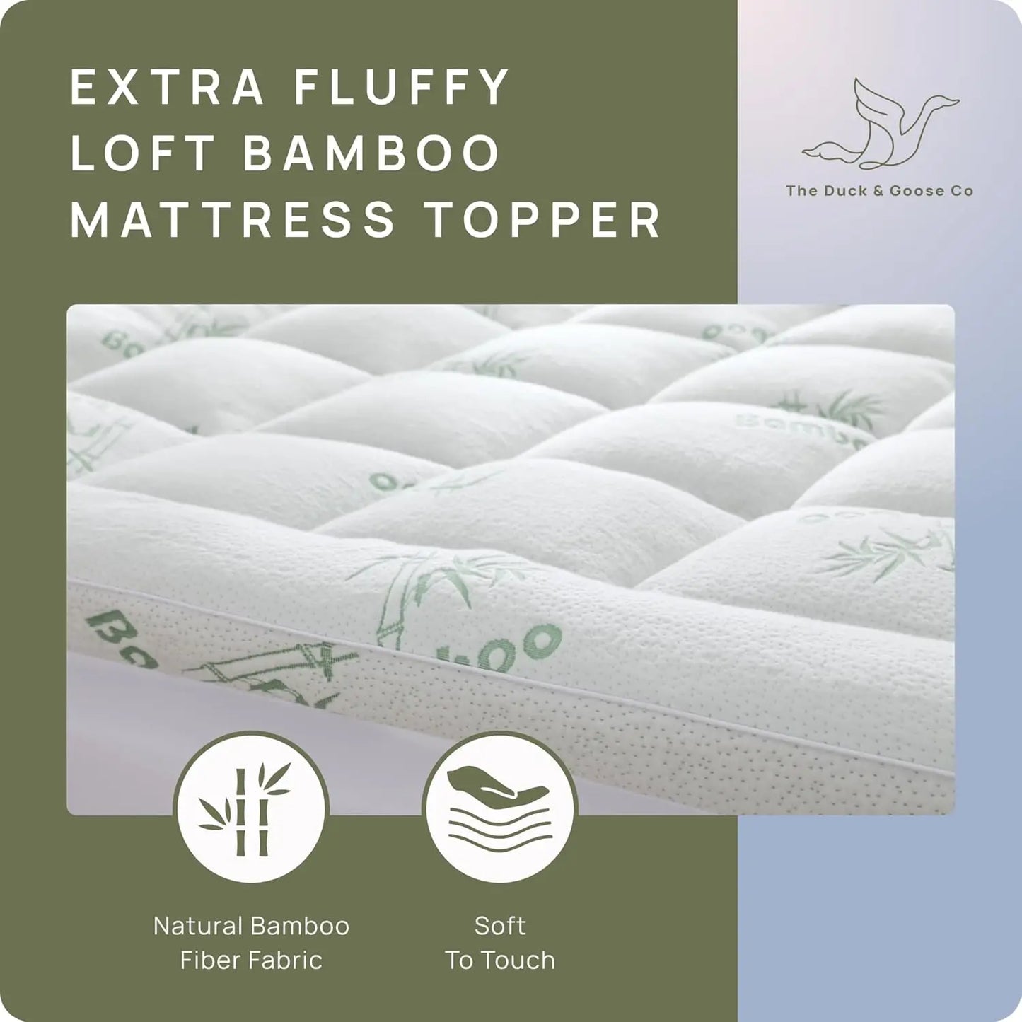 Cooling Mattress Topper Plush Bamboo Viscose For Back Pain Relief