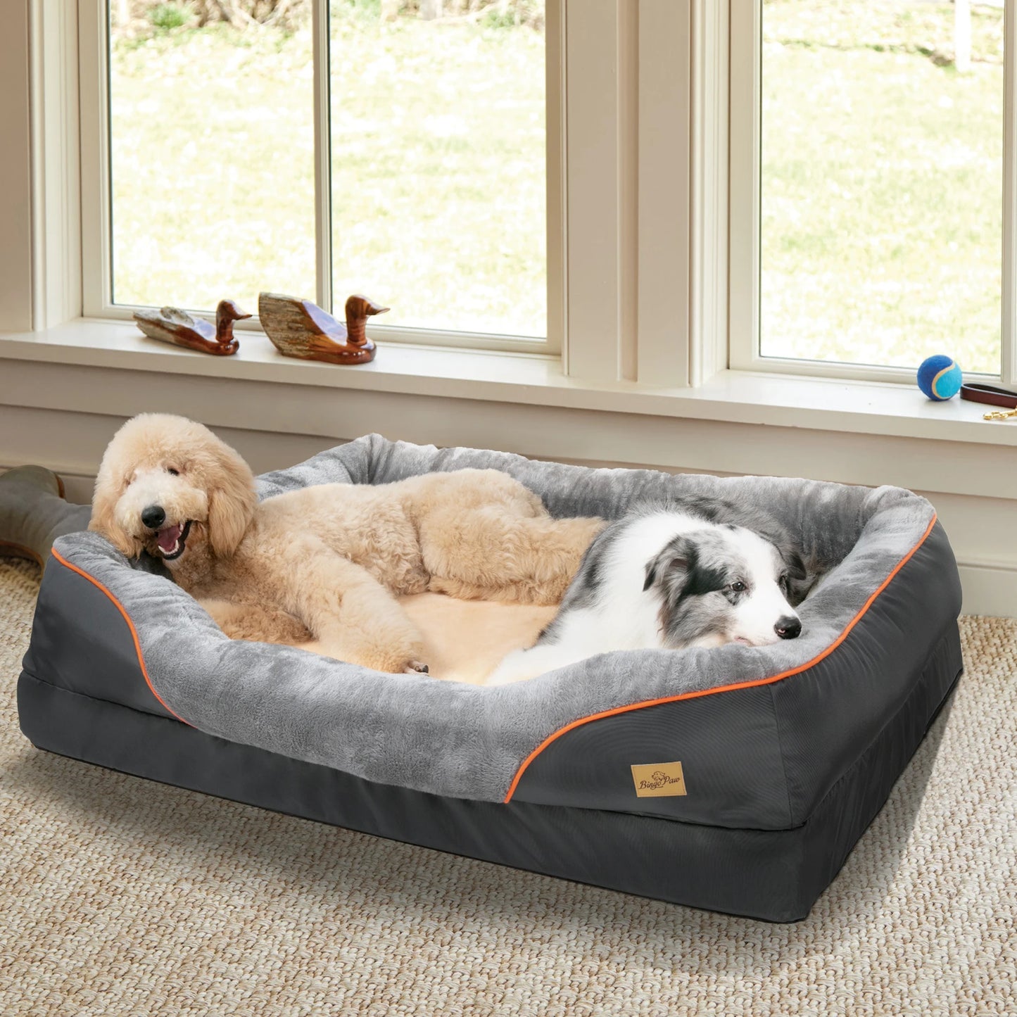 BINGOPAWCN Dog Bed With Washable Removable Cover Anti Allergy Waterproof