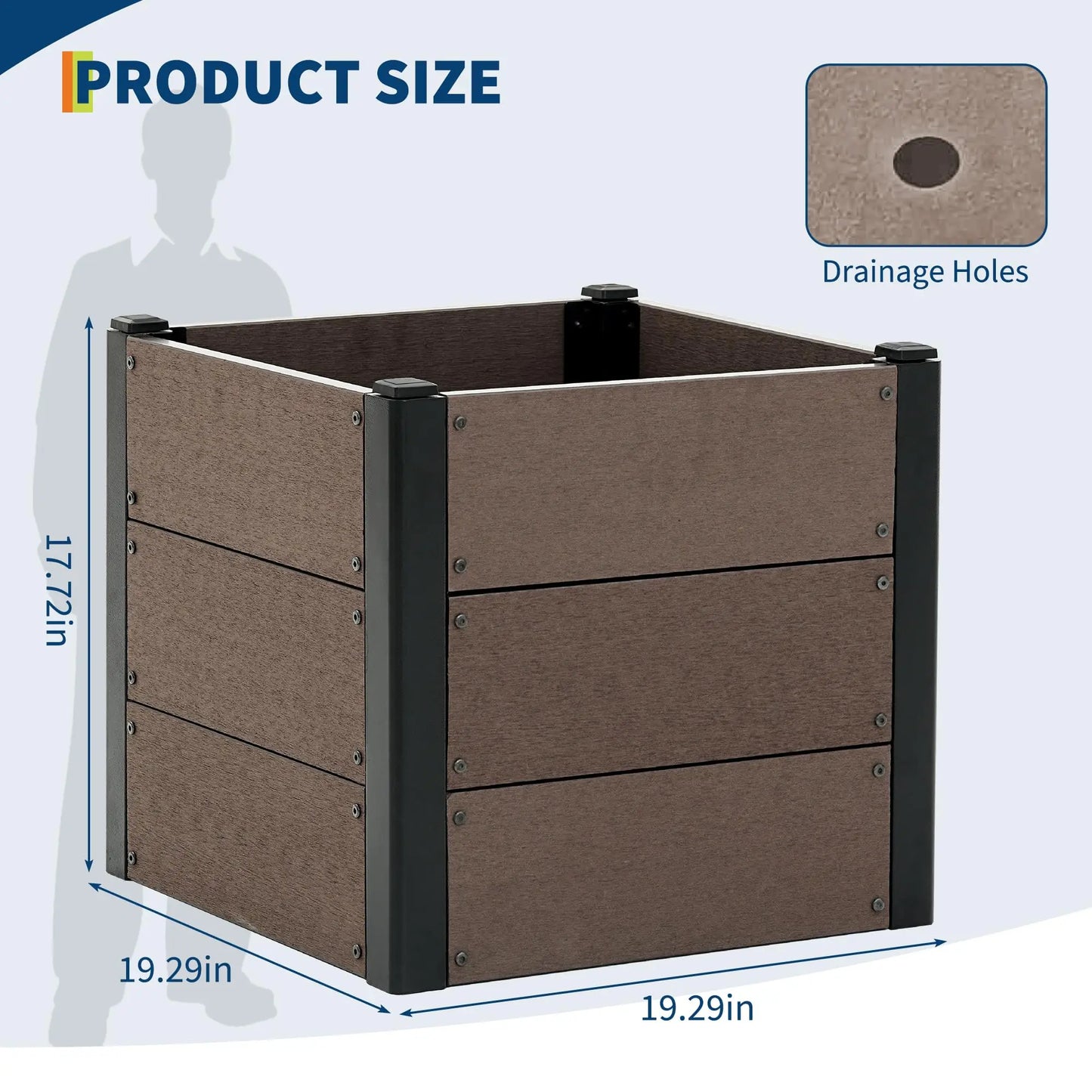 HiMISS Elevated Raised Garden Bed Durable Composite Planter Box Deep Root