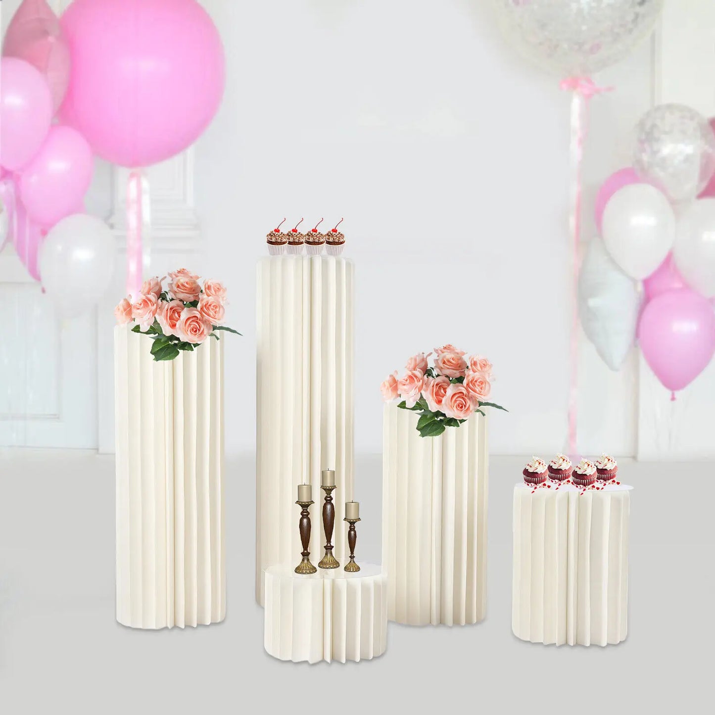 Wedding Centerpieces Cardboard Vases Set of 5 for Table Decor