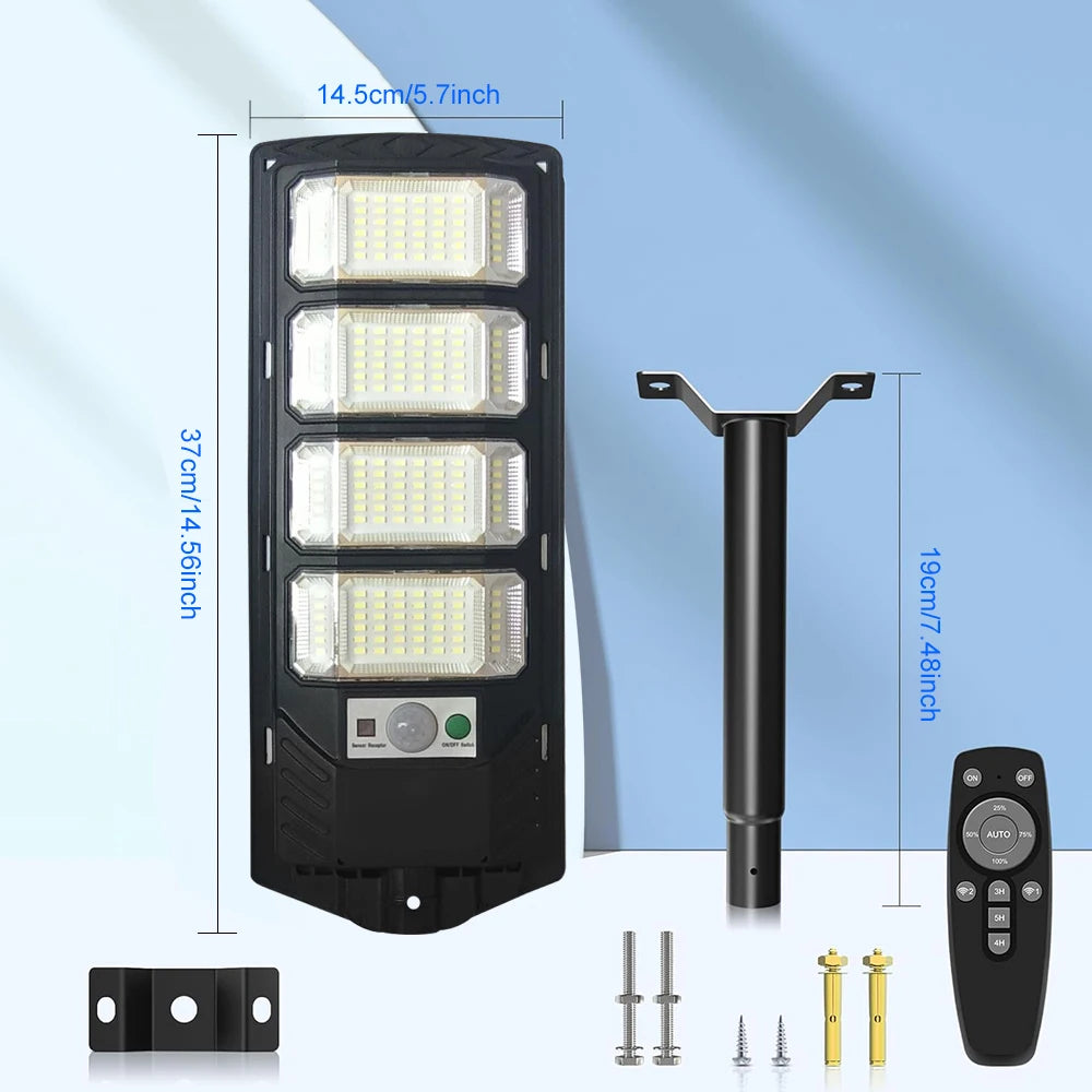 80000LM Solar LED Street Light with Motion Sensor Waterproof Garden Lamp