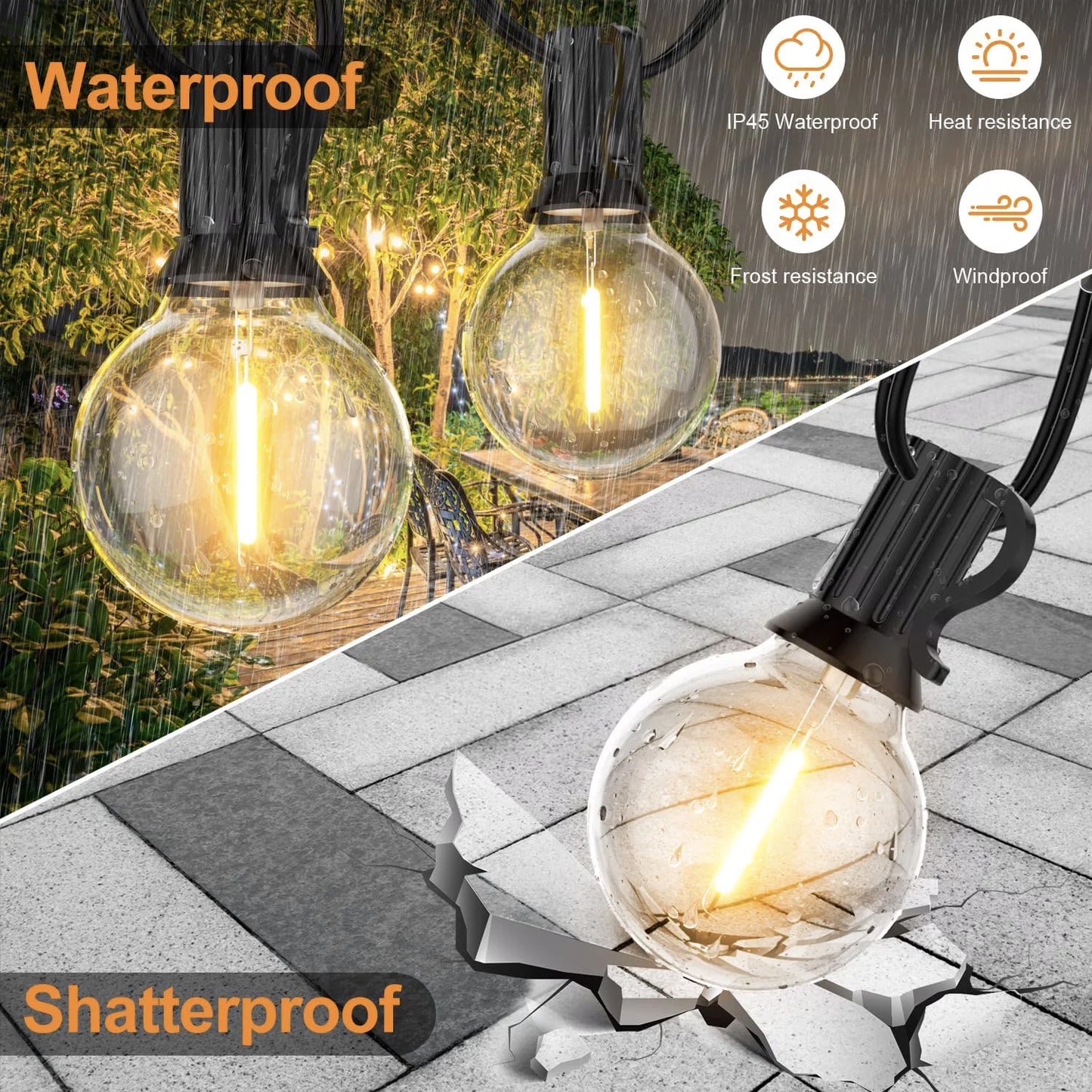 High Voltage String Lights E12 Base Wire With Hooks