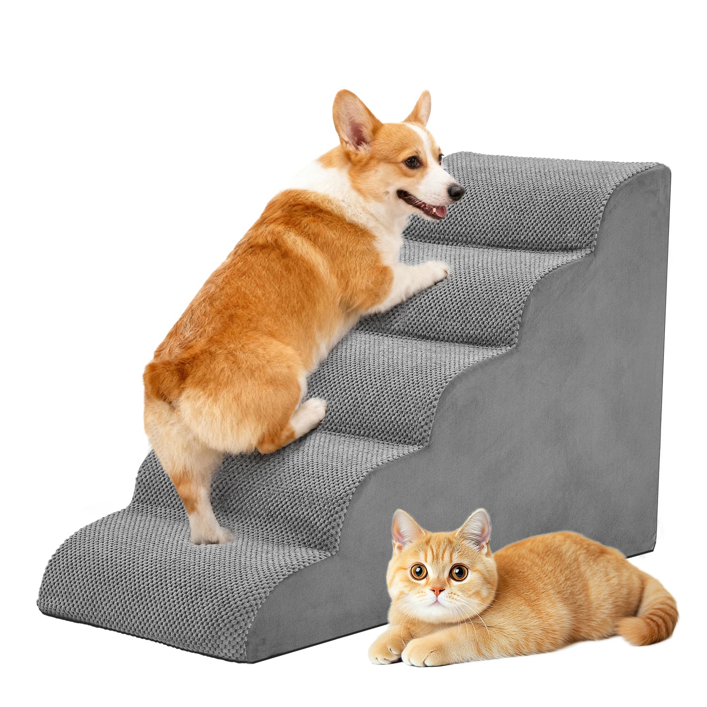 High Density Foam Dog Stairs Curved Ramp Indoor Non Slip