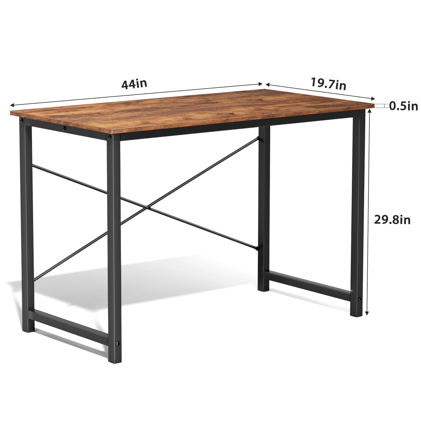 JHK Gaming Computer Desk With Wood Tabletop And Metal Frame