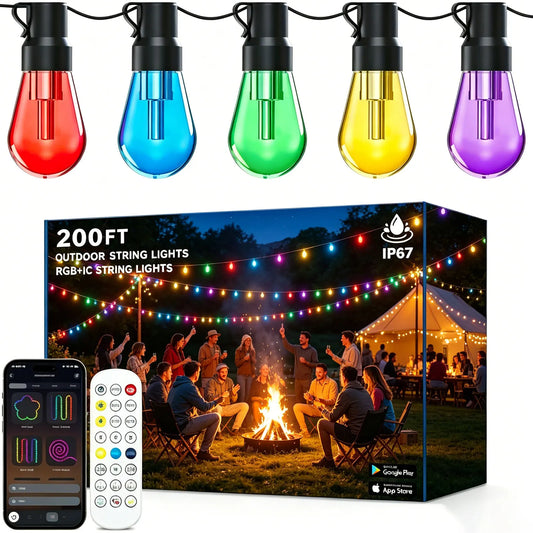 RGB IC Outdoor String Lights IP67 Dimmable DreamColor LEDs
