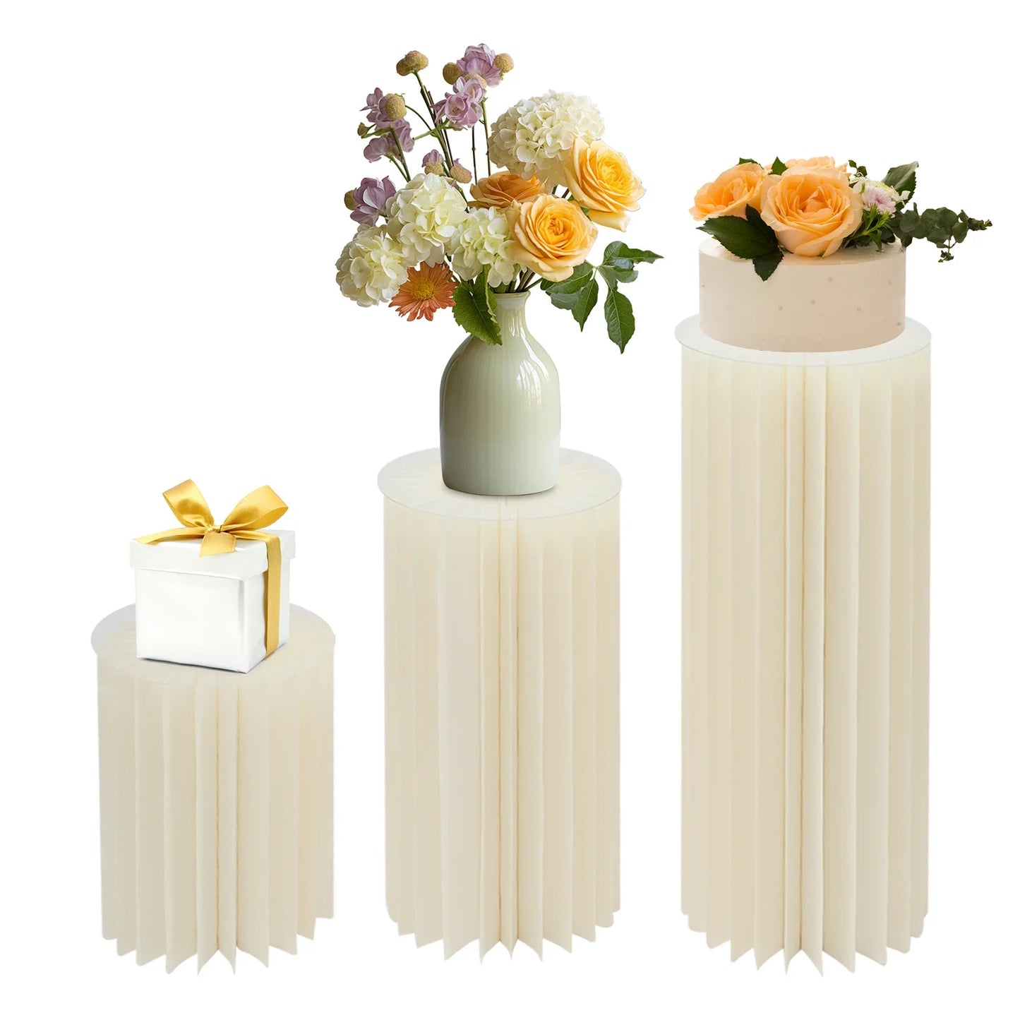 Wedding Flower Stand Cylinder Foldable Cardboard Centerpiece