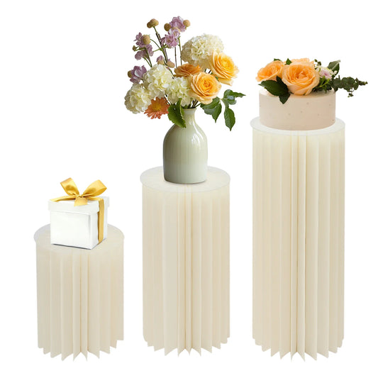 Wedding Flower Stand Cylinder Foldable Cardboard Centerpiece