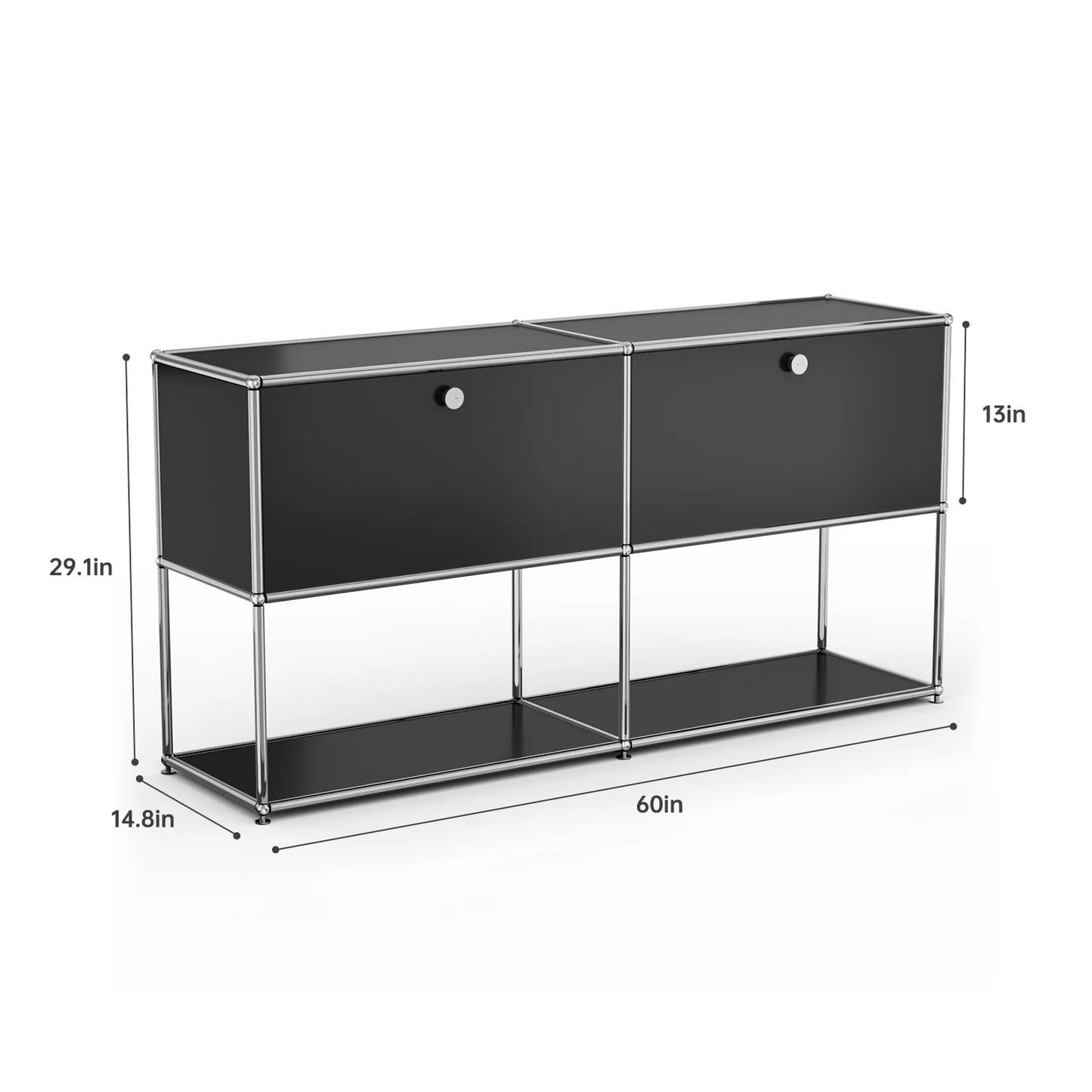 Furgle Modular Metal Storage Cabinet Freestanding Sideboard Organizer