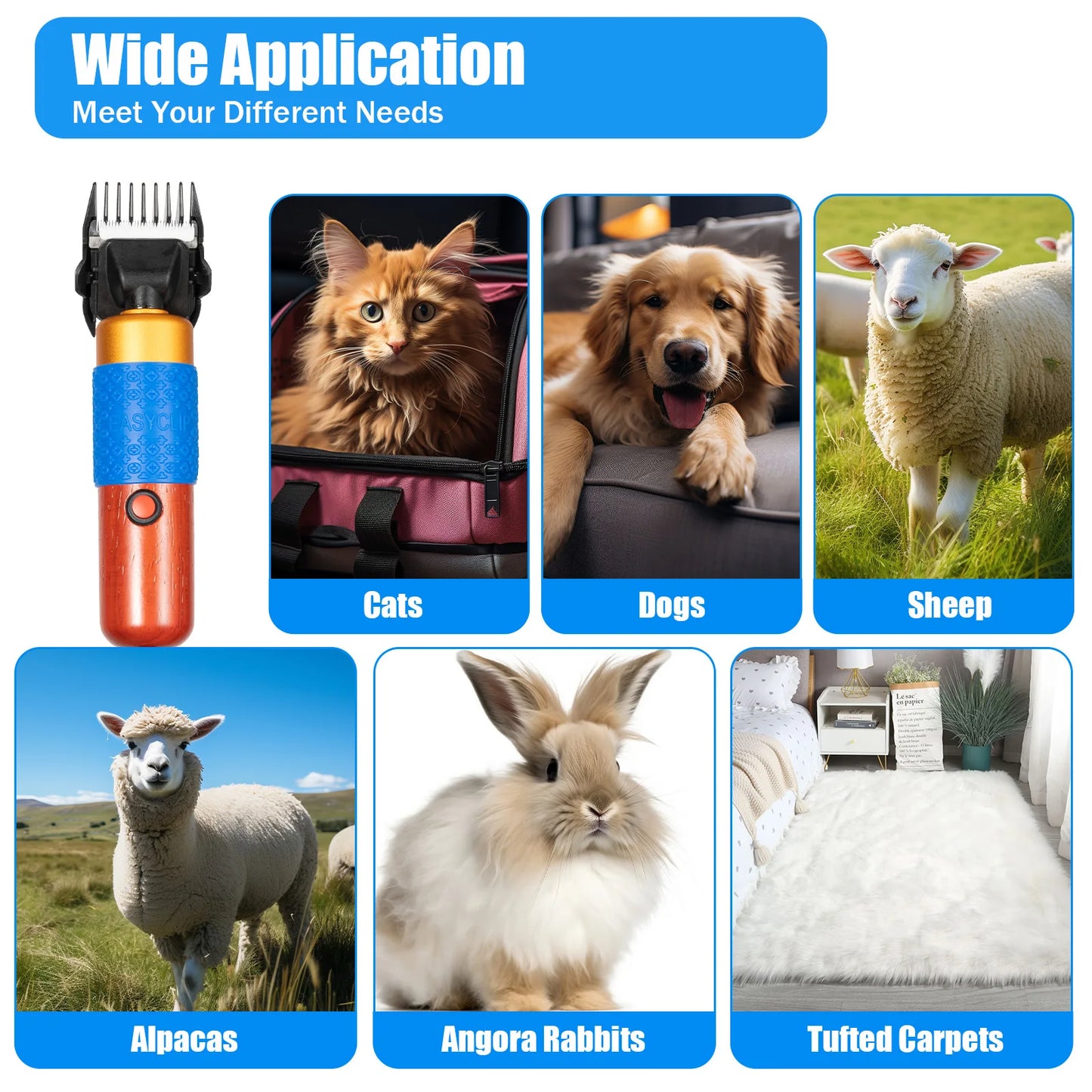 Electric Pet Fur Shears For Dogs Cats Rabbits Clipper Grooming