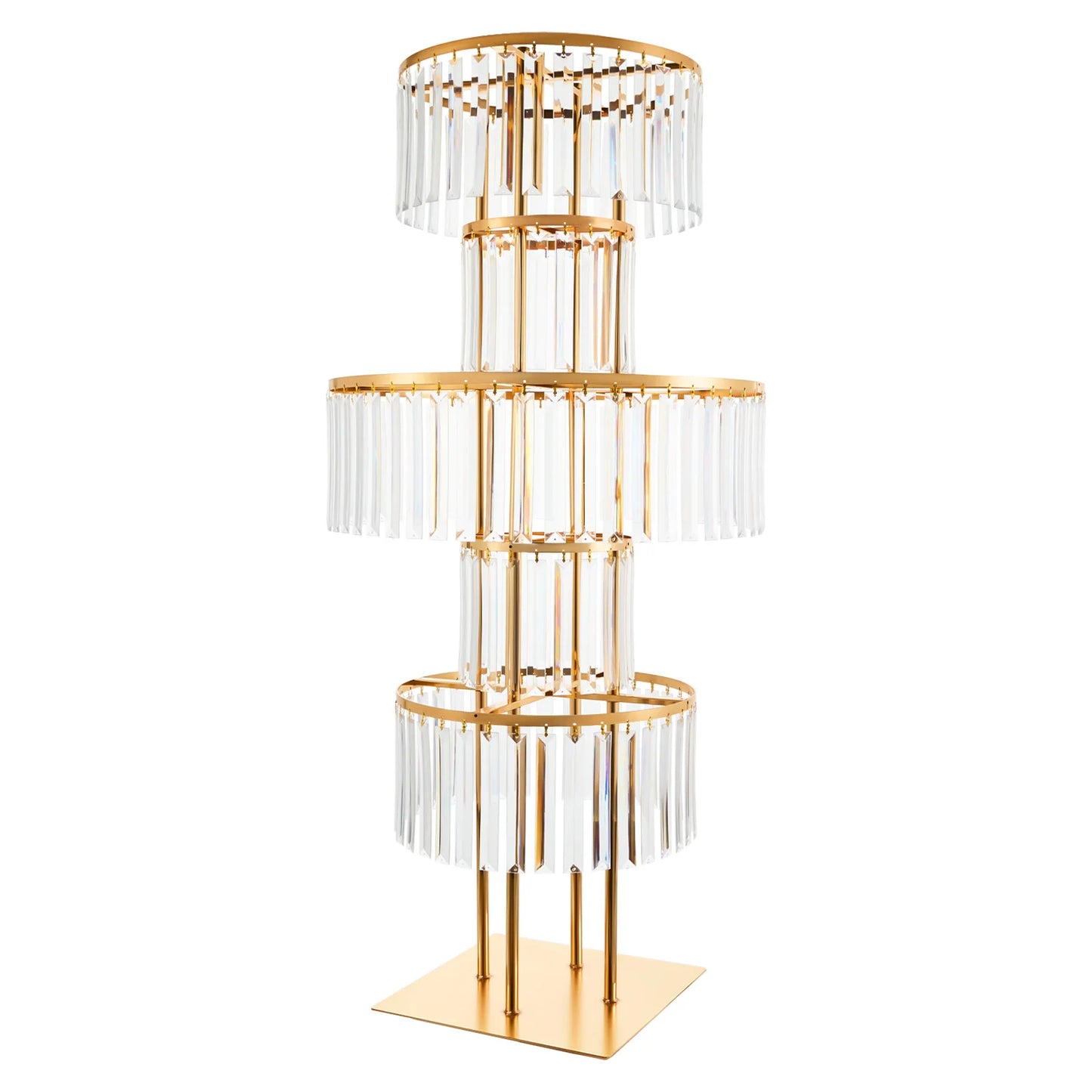 Five Tier Wedding Centerpiece Stand With Hanging Acrylic Vases