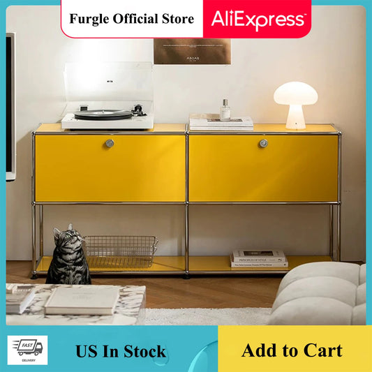 Furgle Modular Metal Storage Cabinet Freestanding Sideboard Organizer
