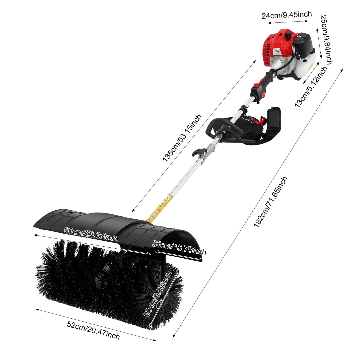 2.3HP Gas Powered Walk Behind Sweeper For Multi Surface Cleaning