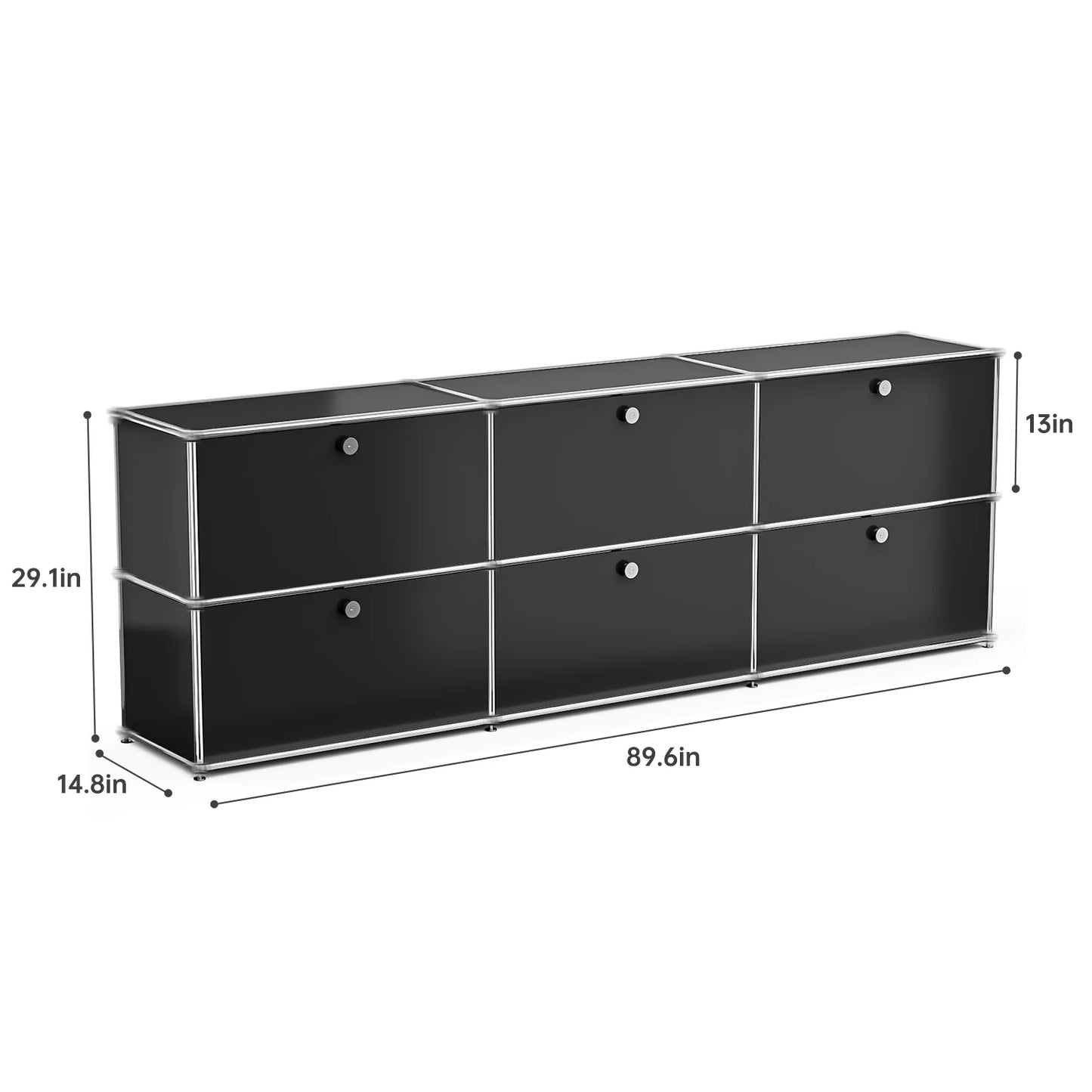 Furgle Modular Metal Storage Cabinet Freestanding Sideboard Organizer