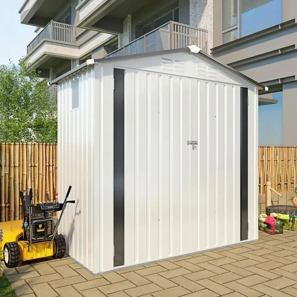 Outdoor Galvanized Steel Shed With Lockable Door And Window