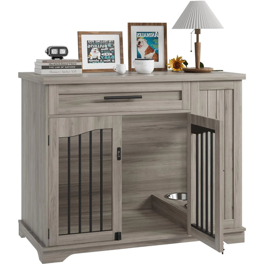 HiMISS Furniture Style Dog Crate Drawer Storage Heavy Duty Kennel