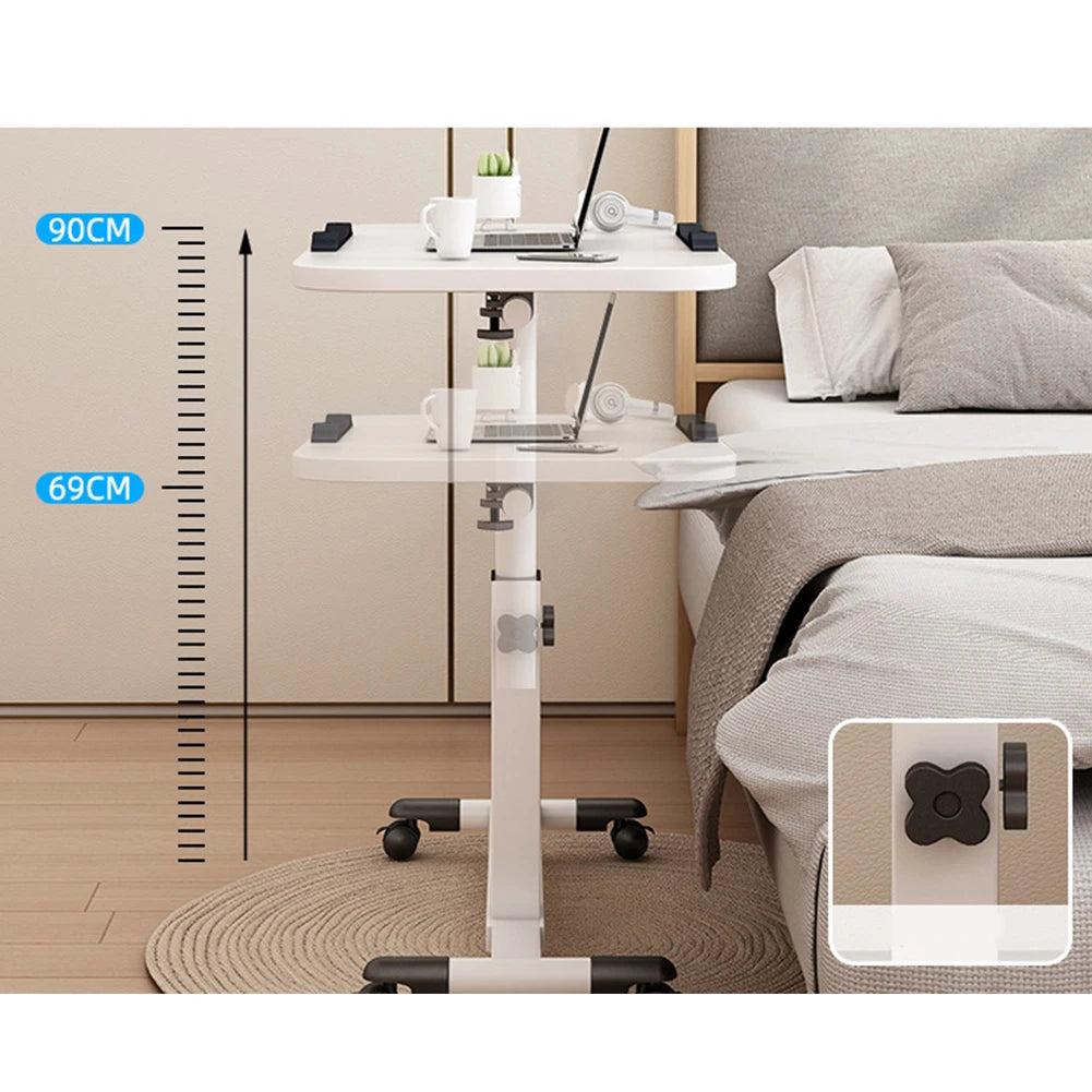 TWISTER.CK Overbed Table Adjustable Height Laptop Desk On Wheels