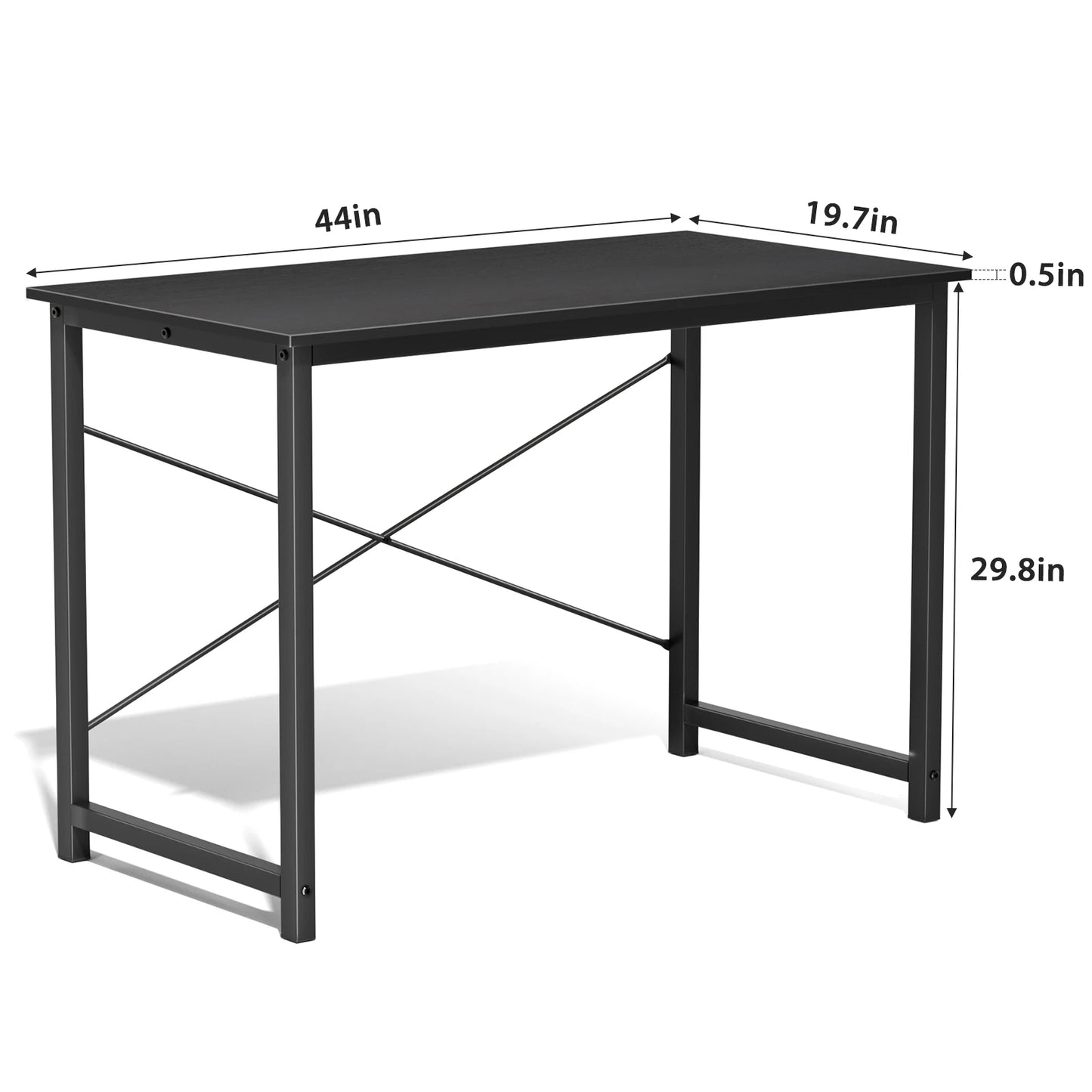 JHK Gaming Computer Desk With Wood Tabletop And Metal Frame