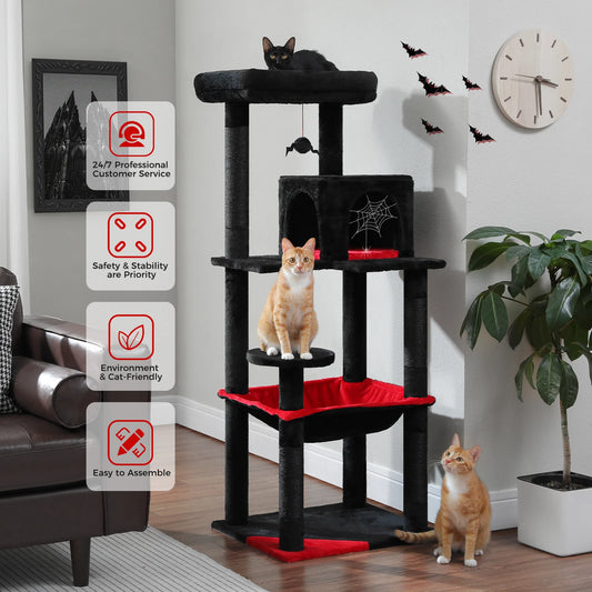 PAWZ Road Gothic Cat Tree Indoor Five Tier Tower With Hammock
