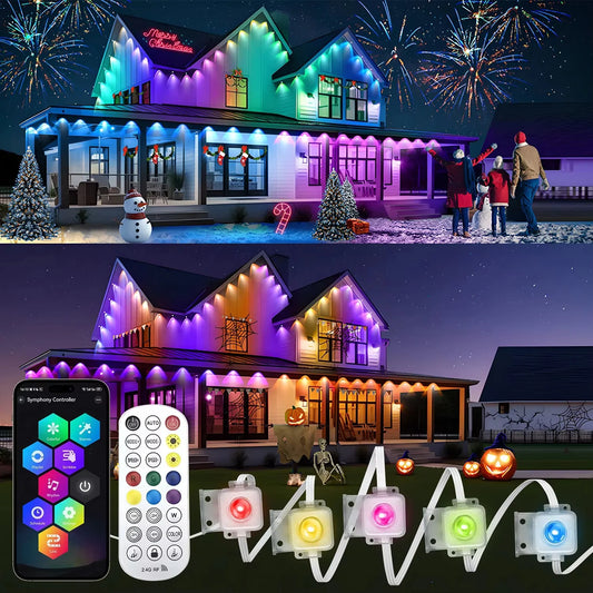 Smart Outdoor LED String Lights IP67 Waterproof With App Control