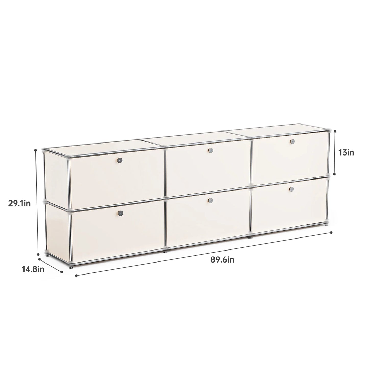 Furgle Modular Metal Storage Cabinet Freestanding Sideboard Organizer