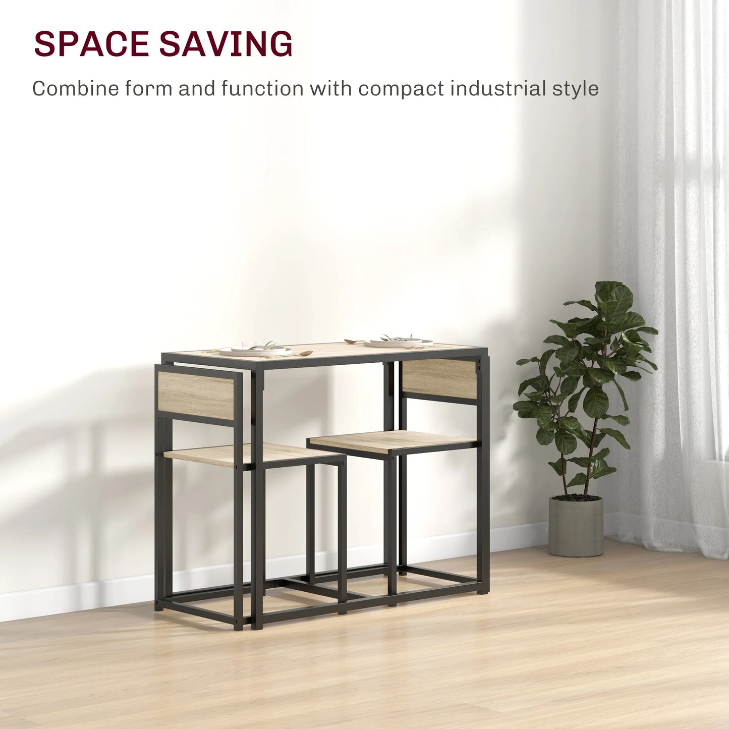 HOMCOM Small Dining Table Set for Two Compact Kitchen