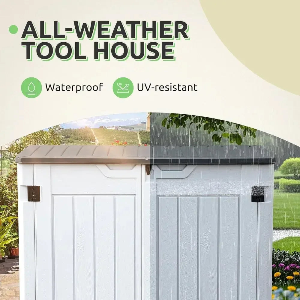 Outdoor Storage Shed Waterproof With Padlock For Backyard And Garden