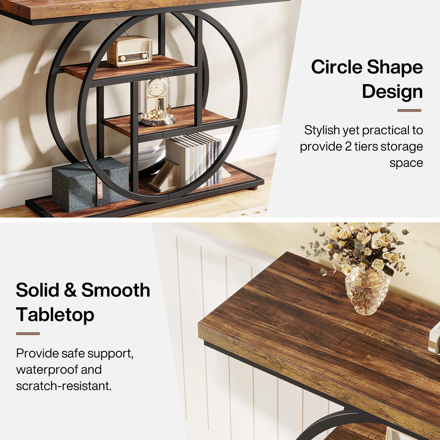 Tribesigns 4-Tier Console Table for Entryway Hallway
