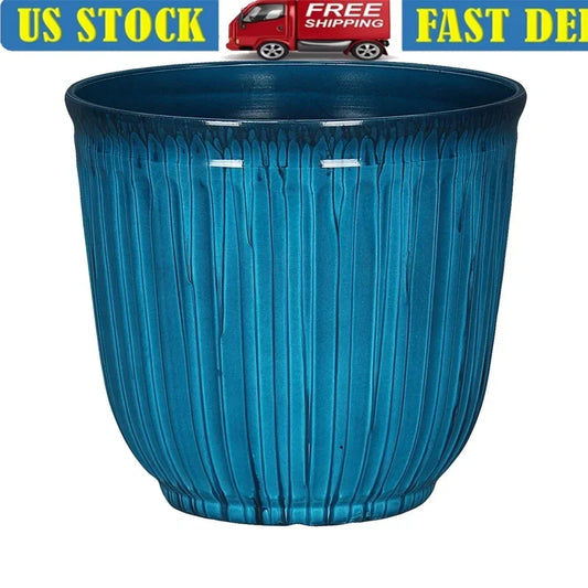 Kamala Round Planter Recycled Plastic With Drainage Holes