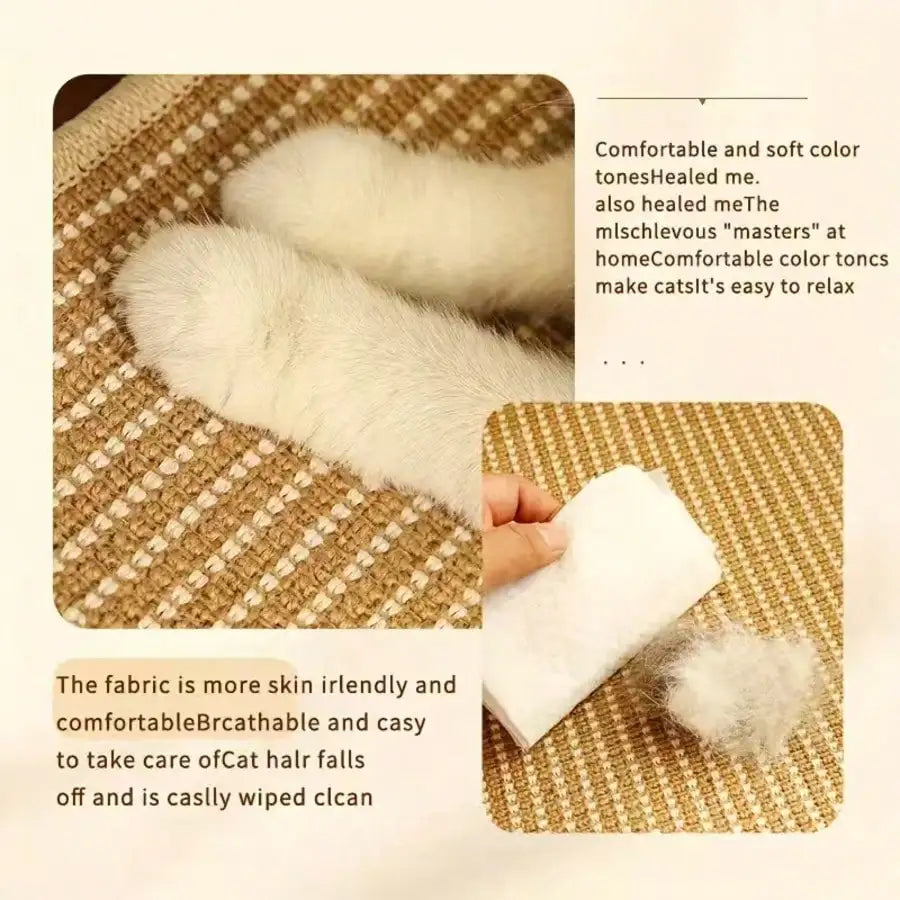 Sisal Woven Cat Scratching Sofa With Play Mat Claw GrindingPad