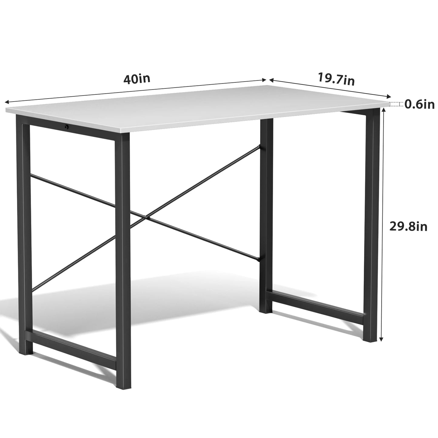 JHK Gaming Computer Desk With Wood Tabletop And Metal Frame