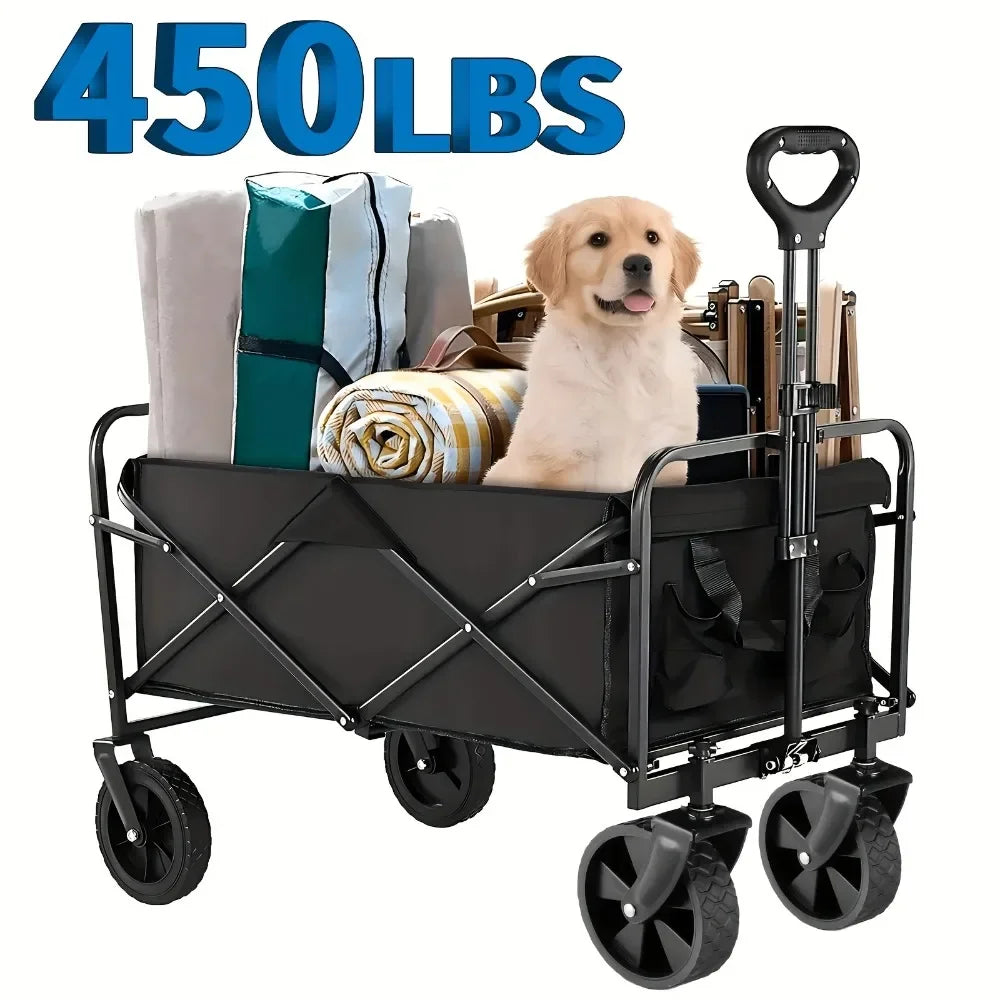 Foldable Heavy Duty Utility Wagon Cart For Groceries And Gardening