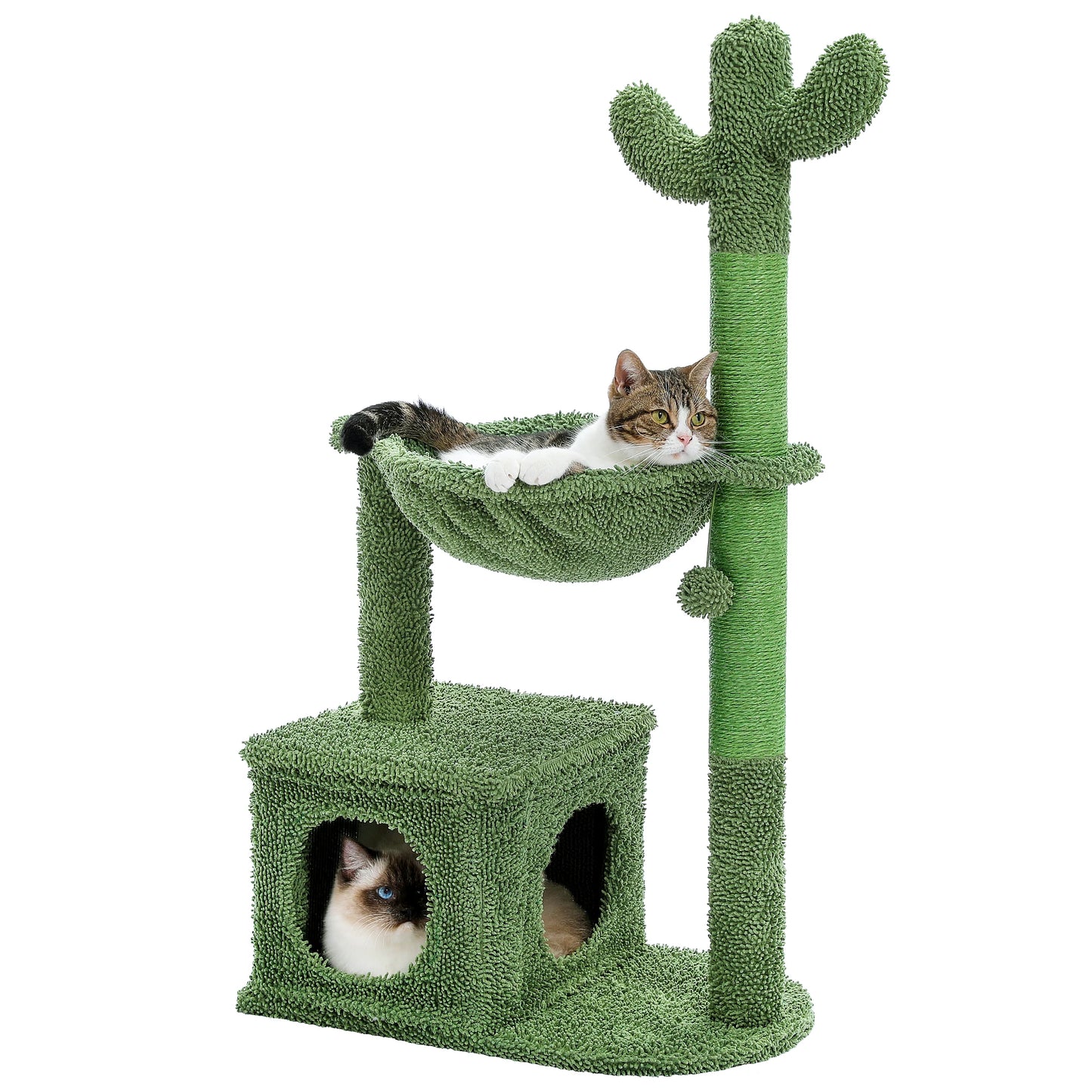 PEQULTI CN Cactus Cat Tree With Condo And Hammock For Indoor Cats