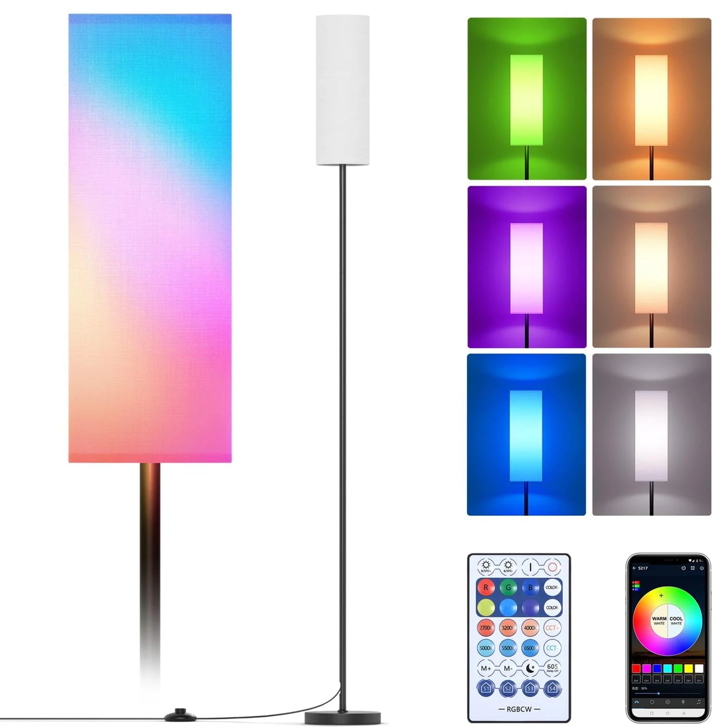 Modern RGB Floor Lamp With Foot Switch For Living Room