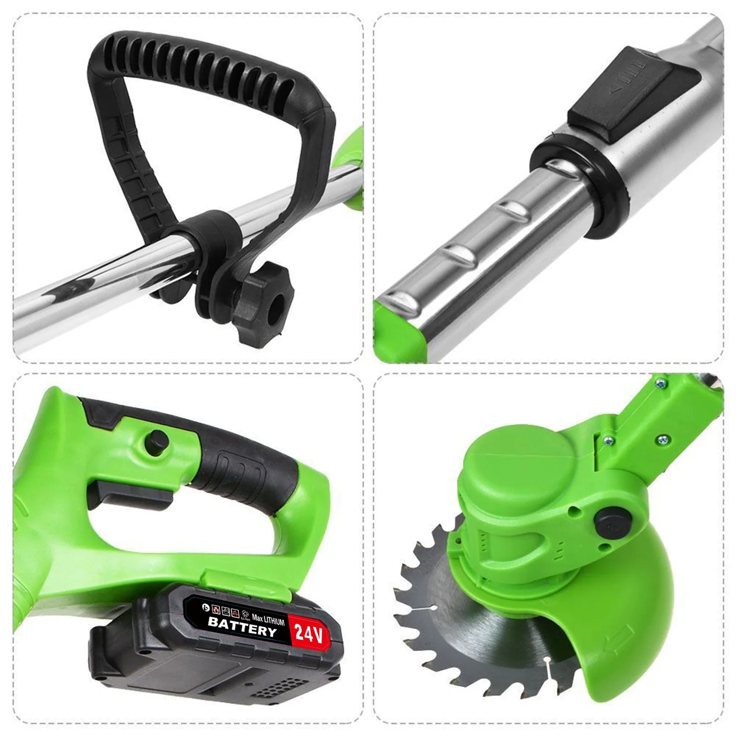 Cordless Electric Weed Trimmer 2 In 1 Lawn Edger Cutter