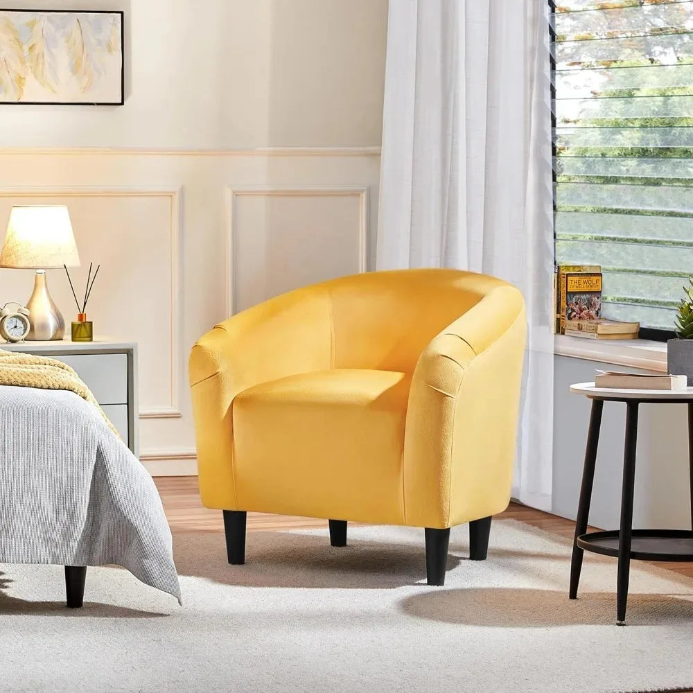 Barrel Chair Boucle Fabric Club Chair With Sherpa Padded Comfort Living Room