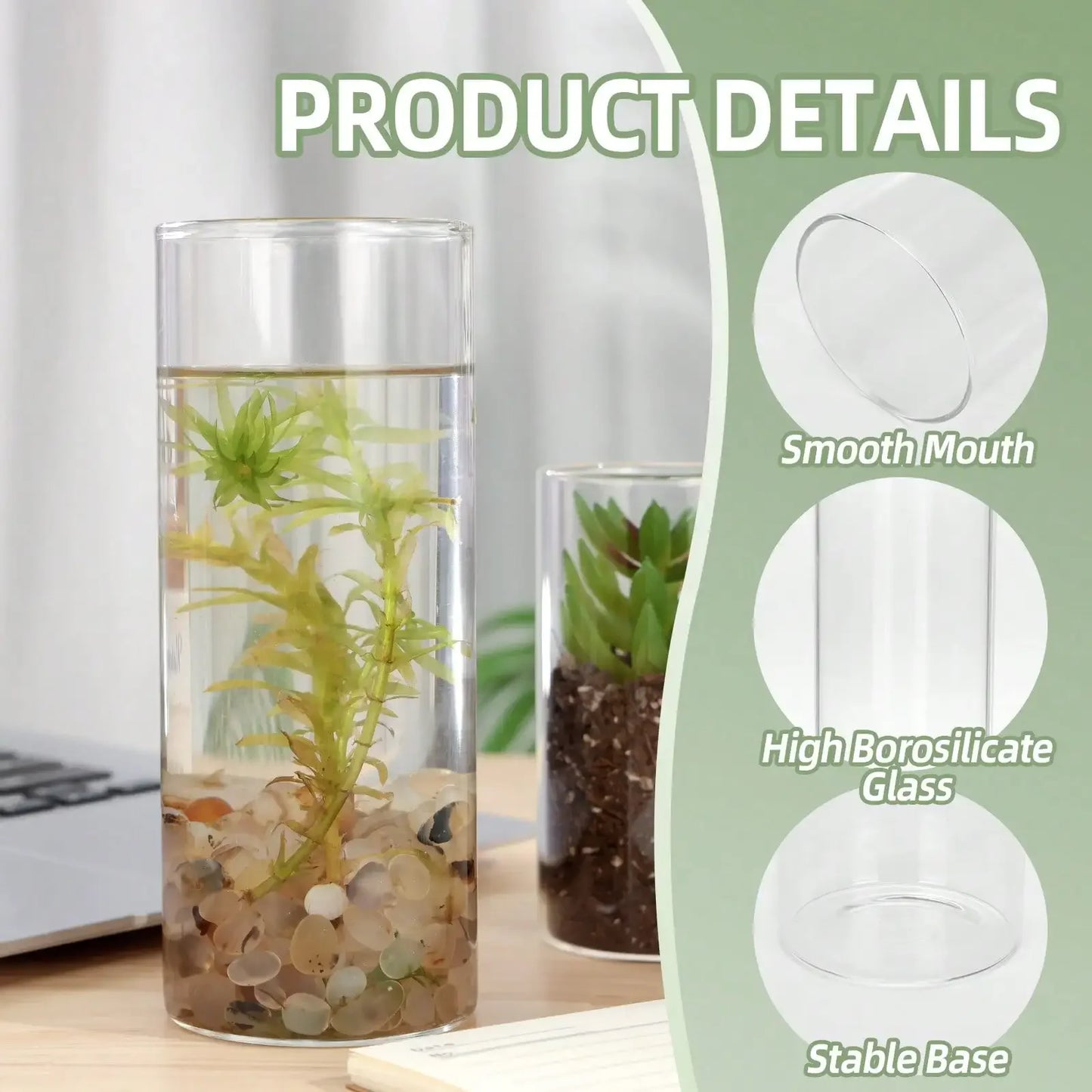 Clear Glass Cylinder Vase Set For Weddings And Centerpieces