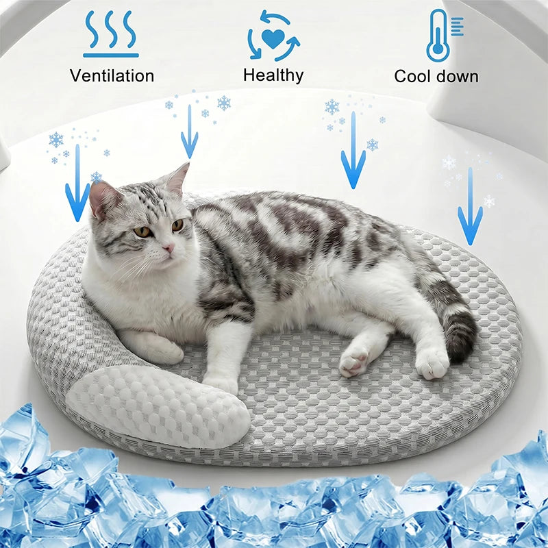 Ice Silk Cooling Pet Bed For Dogs And Cats Cushion