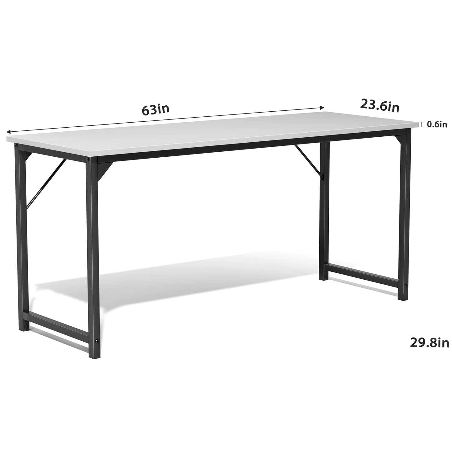 JHK Gaming Computer Desk With Wood Tabletop And Metal Frame