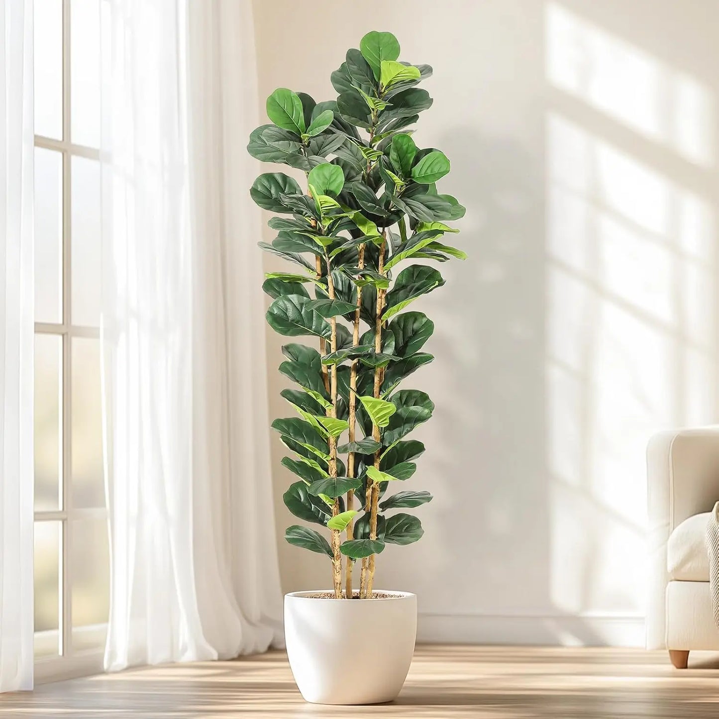 HiMISS Artificial Fiddle Leaf Fig Tree With Pot Decor Home