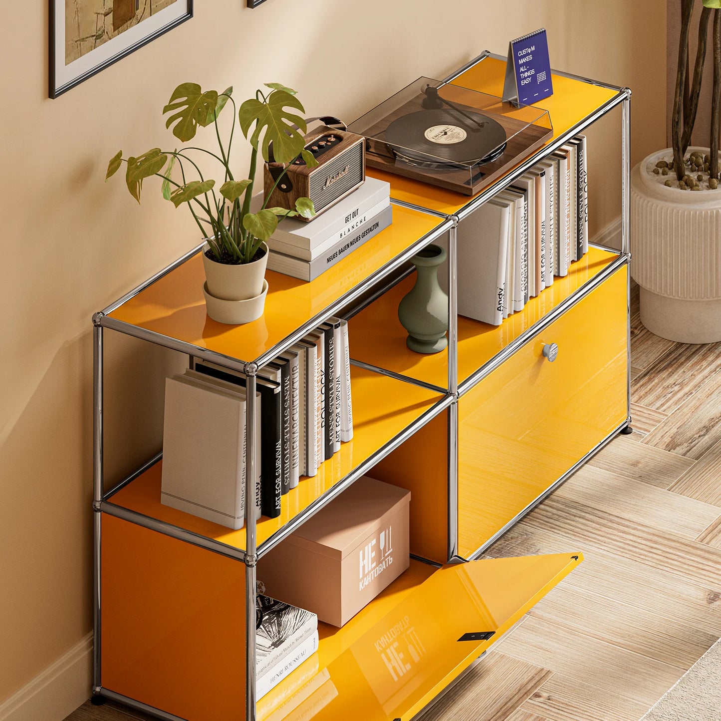 Furgle Modular Metal Storage Cabinet Freestanding Sideboard Organizer
