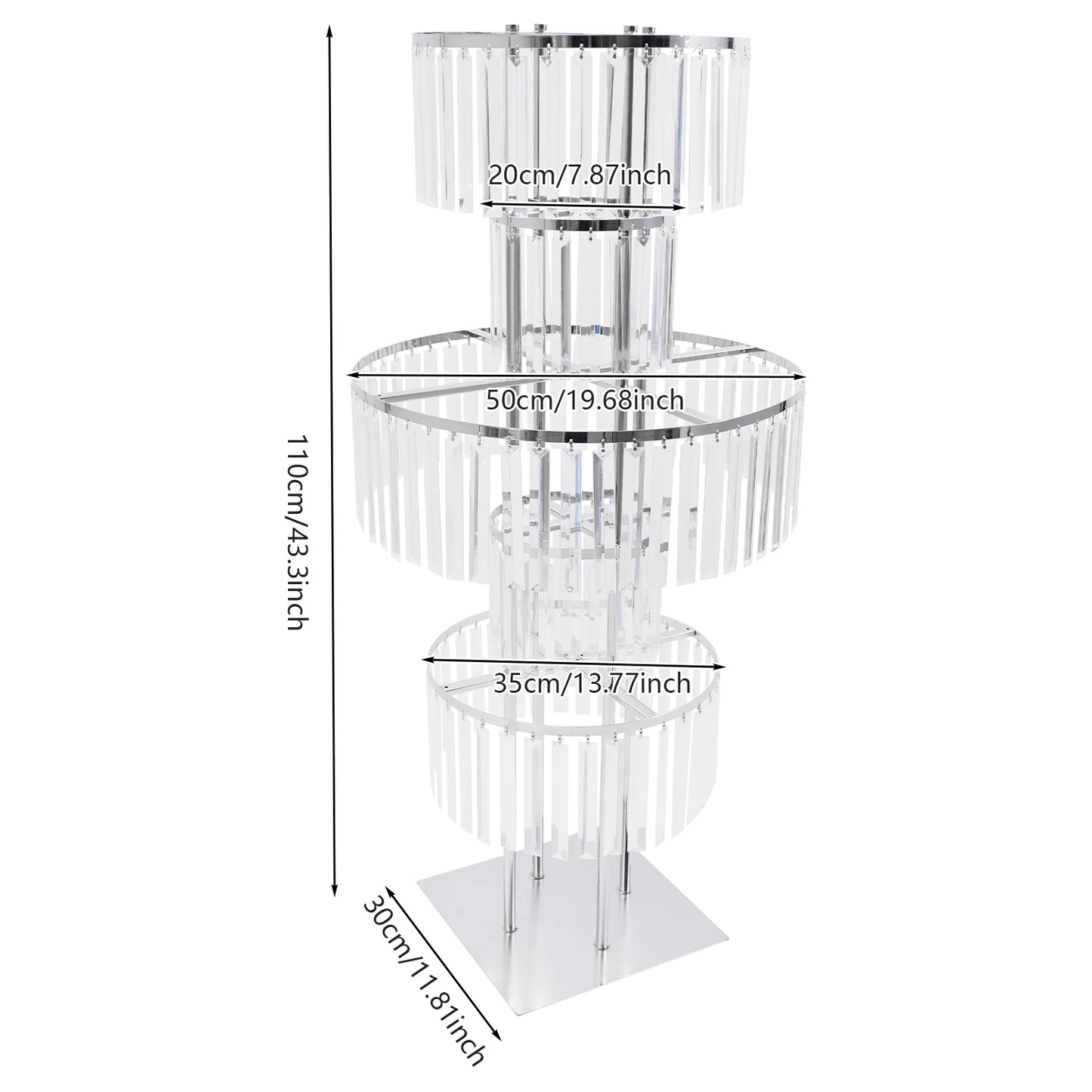 Five Tier Wedding Centerpiece Stand With Hanging Acrylic Vases