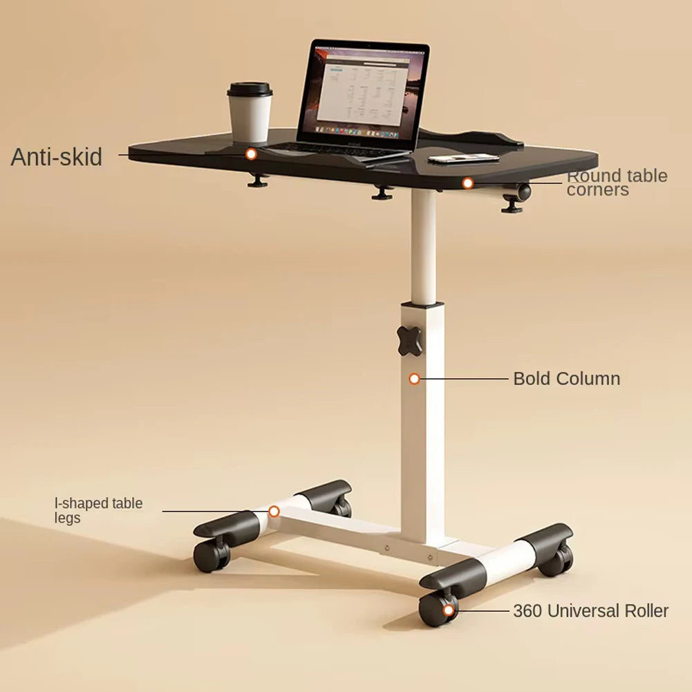 TWISTER.CK Overbed Table Adjustable Height Laptop Desk On Wheels