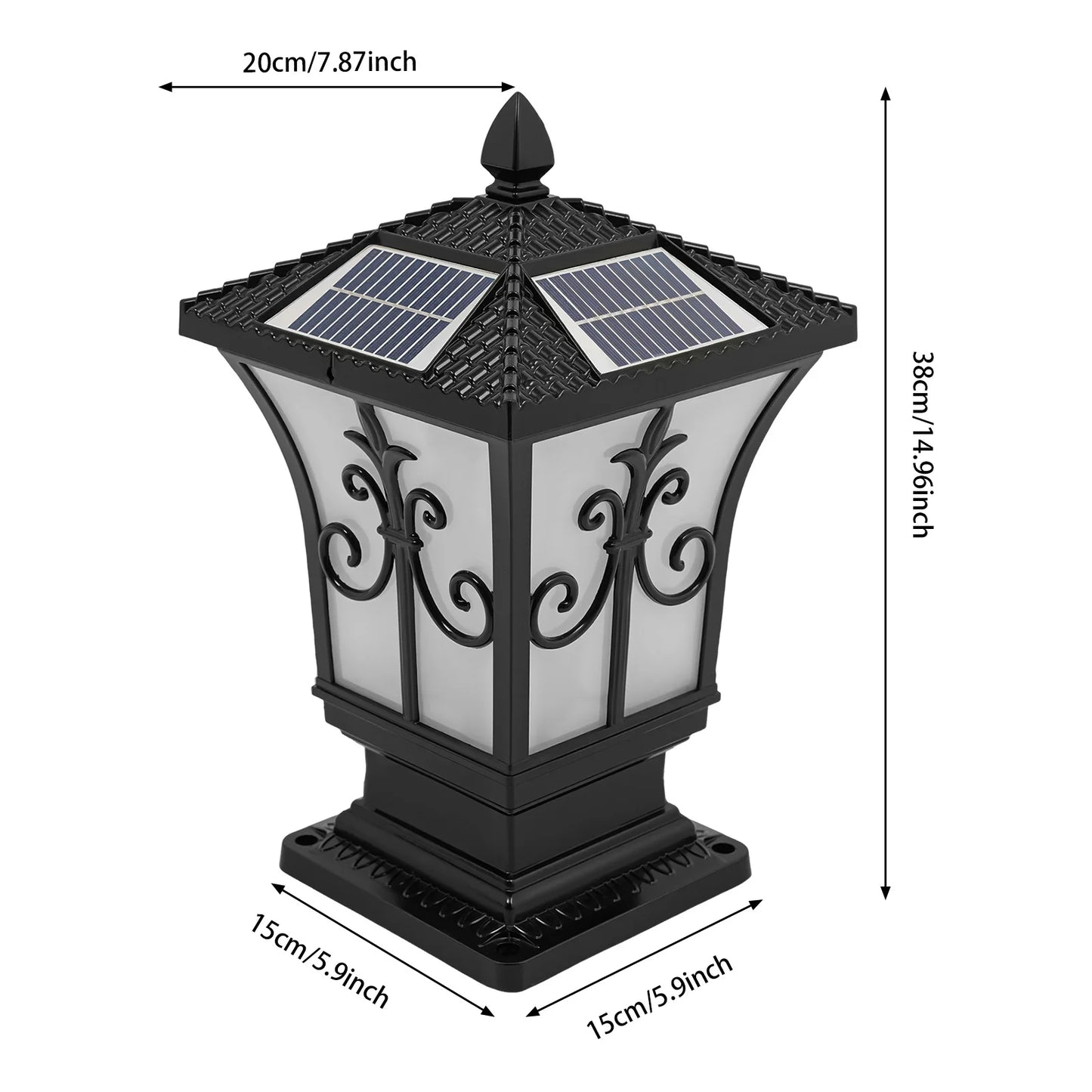 Bymaocar Outdoor Solar Post Light Modern Pillar Lamp With Remote