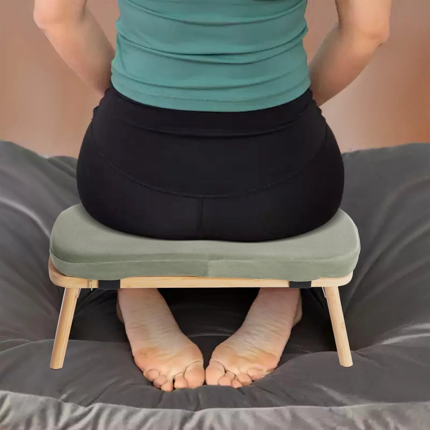 Bymaocar Foldable Meditation Bench Kneeling Stool for Home Yoga Prayer
