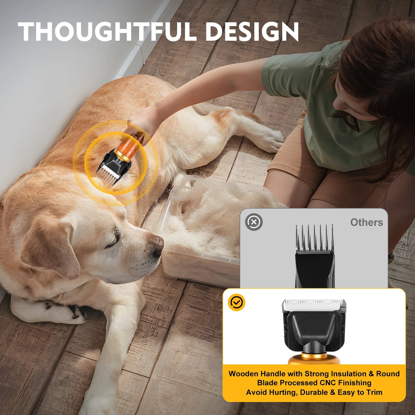 Bymaocar Electric Pet Clipper 55W Corded Dogs Goats Shears Low Noise