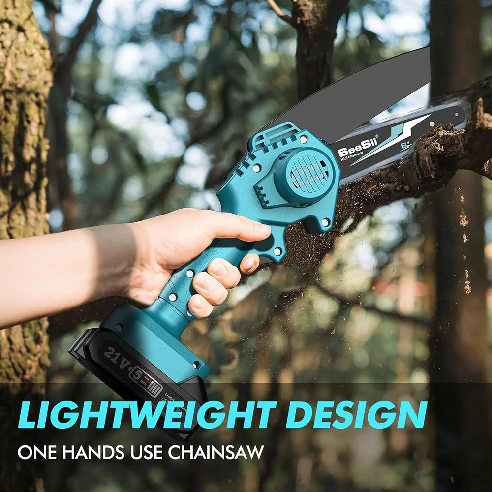 Seesii Cordless Mini Chainsaw For Wood Cutting And Tree Trimming